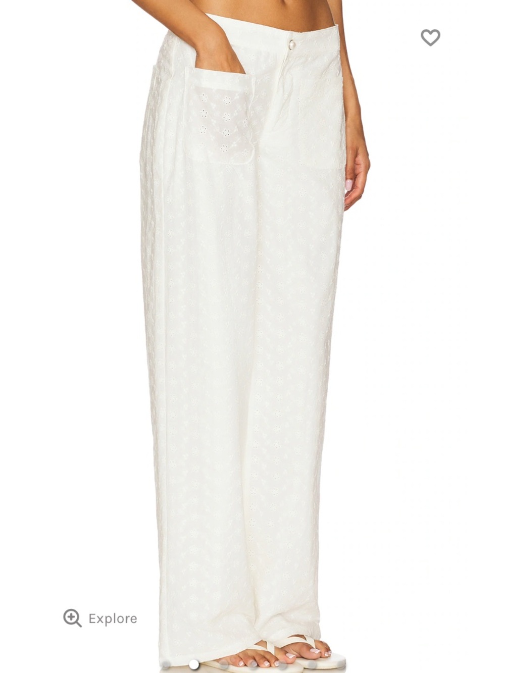 Dairy Boy Frances Eyelet Pants in White Hydrangea